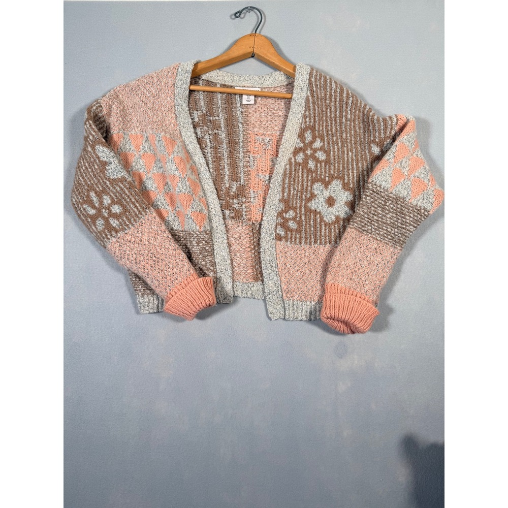 Sincerely Jules Women Pink Patchwork Floral Knit Cardigan Sweater ST20370 Small